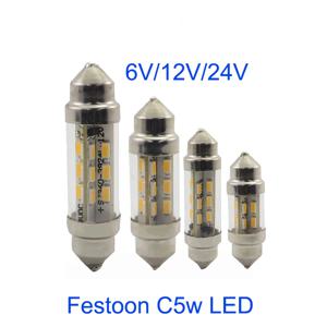 4pcs 6V 12v 24V C5W C10W LED 보트 자동차 꽃줄 세마포르 자동 번호판 조명 독서 전구