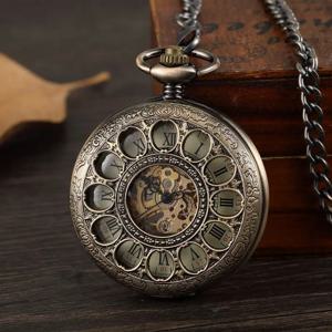 골동품 라운드 중공 향수 기계식 주머니 시계 레트로 체인 Steampunk 시계 남성과 여성의 보석 목걸이 새로운