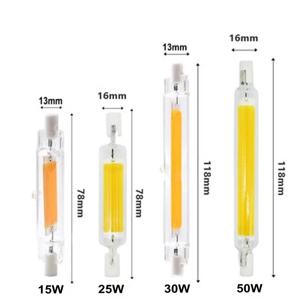 Led R7S COB 전구 78mm 15W 25W 118mm 30W 50W 189mm 60W R7S 옥수수 전구 할로겐 램프 교체 AC 220V 110V