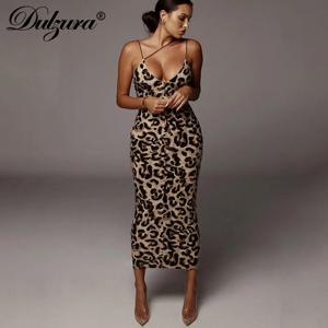 Dulzura 여성 파티 클럽 저녁 streetwear 레오파드 Bodycon 미디 드레스 2024 여름 의류 비즈니스를위한 도매 품목