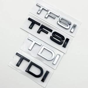 3D 크롬 광택 블랙 ABS TDI TFSI 자동차 후면 엠블럼 스티커 아우디 A1 A3 A4 A5 A6 A6L A7 A8 S3 S6 Q3 Q5 Q7 TT S RS