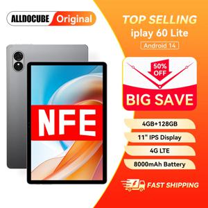Alldocube iPlay 태블릿, 안드로이드 14, 4GB + 8GB RAM, 128GB ROM, 4G 듀얼 SIM 카드, 무료 충전 헤드, 60 Lite10.95 인치