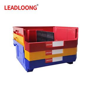 LEADLOONG 3pcs V7 대형 보관 부품 상자 377*422*180mm/14.84*16.61*7.09 인치 차고용 헤비 듀티 쌓을 수 있는 플라스틱 부품 상자