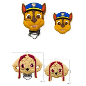 2pcs 한 세트 실리콘 순찰 개 구슬과 젖꼭지 클립 클립 Teether에 대 한 아기 Teether 식품 학년