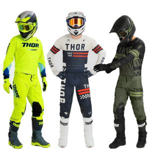 Flo Yellow Thor Mx 기어 세트 MX 키트 먼지 자전거 콤보 모토크로스 기어 세트 모토 저지 세트 오프로드 레이스 착용 오토바이 슈트