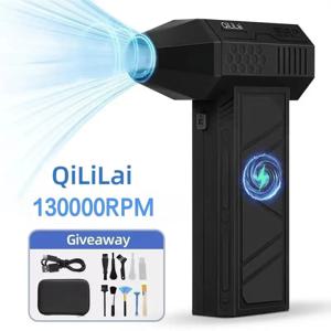 130000RPM 자동차 전기 에어 더스터 X3 미니 터보 강력 팬, 4단계 속도 조절, 충전식 슈퍼 제트 드라이 블로워 (트럭, 키보드용)