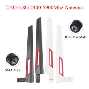 컴퓨터 네트워크 카드 WLAN 라우터용 듀얼 밴드 WiFi 안테나, ASUS 라우터용, SMA/RP-SMA 수 2400-5900Mhz, 2.4G, 5.8G, 10dBi, 2 개
