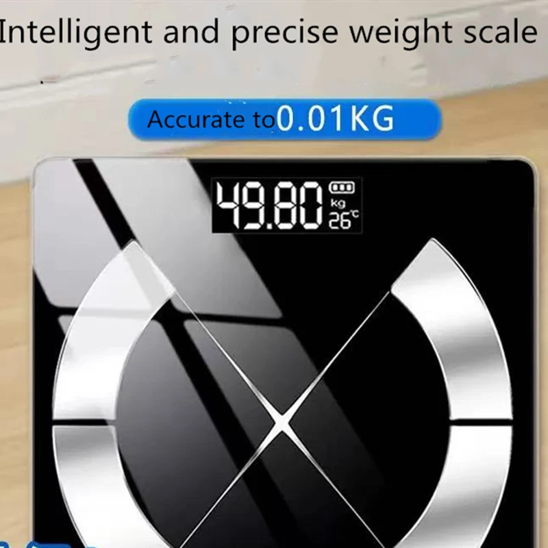 블루투스 지방 규모 정확한 스마트 디지털 욕실 무게 무선 무게 규모 USB 충전식 스마트 폰 APP