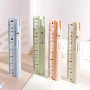 3 in 1 나침반 기하학 세트 눈금자 연필 Kawaii 다기능 드로잉 나침반 수학 기하학 도구 사무실 학교 용품