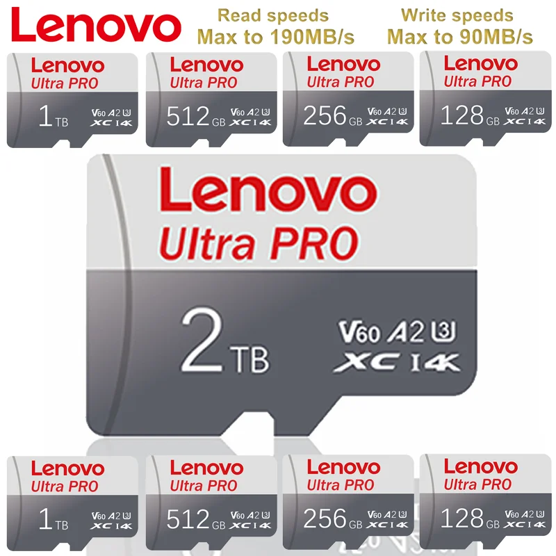 기존 Lenovo 메모리 카드 2TB 128GB 클래스 10 V60 TF 카드 1TB 미니 SD 카드 512GB 256GB A2 U3 마이크로 카드 2TB 고속 TF 카드