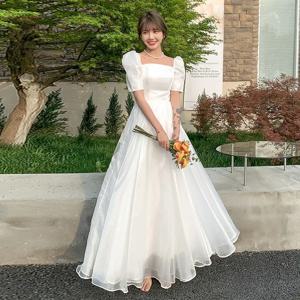 새로운 흰색 땀 레이디 소녀 여자 공주 웨딩 신부 연회 파티 볼 댄스 파티 드레스 공연 가운