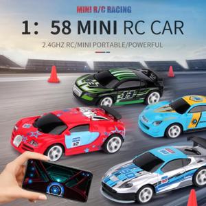 1:58 미니 R/C 레이싱 카, 휴대 전화 블루투스 APP 제어 Driftting 2.4GHZ 고속 레이스 휴대용 강력한 모터 운전 장난감