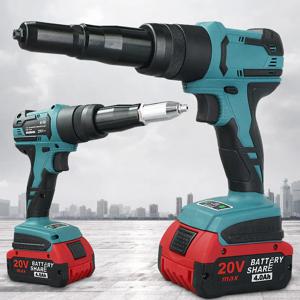 20V 전기 리벳 건 2.0Ah 휴대용 무선 충전식 전기 블라인드 리베터 건 지원 3.2-4.0mm 리벳 LED 조명