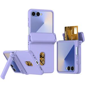 삼성 갤럭시 Z 플립 7 6 5 Flip7 Flip6 Flip5 5G 폰 케이스 (카드 슬롯 & 킥스탠드 포함) 다기능 힌지 보호 커버