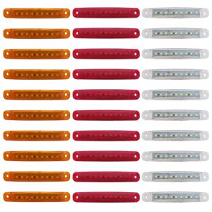 10PCS 9 SMD 라이트 타원형 클리어런스 트레일러 24V 트럭 트럭 캐러밴 Camion LED 사이드 마커 표시 등 12V Luces Remolque