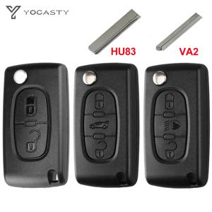 YOCASTY 시트로엥 C2 C3 C4 C5 C6 Xsara Berlingo 푸조 207 307 308 407 607 807 플립 원격 자동차 키 쉘 케이스 HU83 VA2