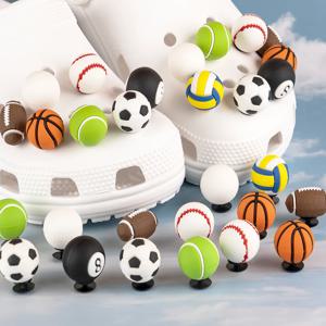 1pcs 3D 공 구두 매력 액세서리 운동화 구두 장식 핀 방해물 여자 남자 축구 클립 청바지 Dropshipping