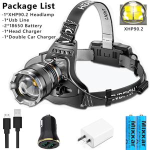 Z40 20000LM LED 전조등 XHP90 손전등 헤드 라이트 토치 줌 센서 헤드 라이트 18650 충전식 라이트 야외 낚시 랜턴