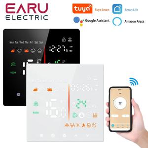 Tuya WiFi 스마트 온도 조절기 전기 바닥 난방 TRV 수성 가스 보일러 온도 Google 홈 Alexa 용 음성 리모컨