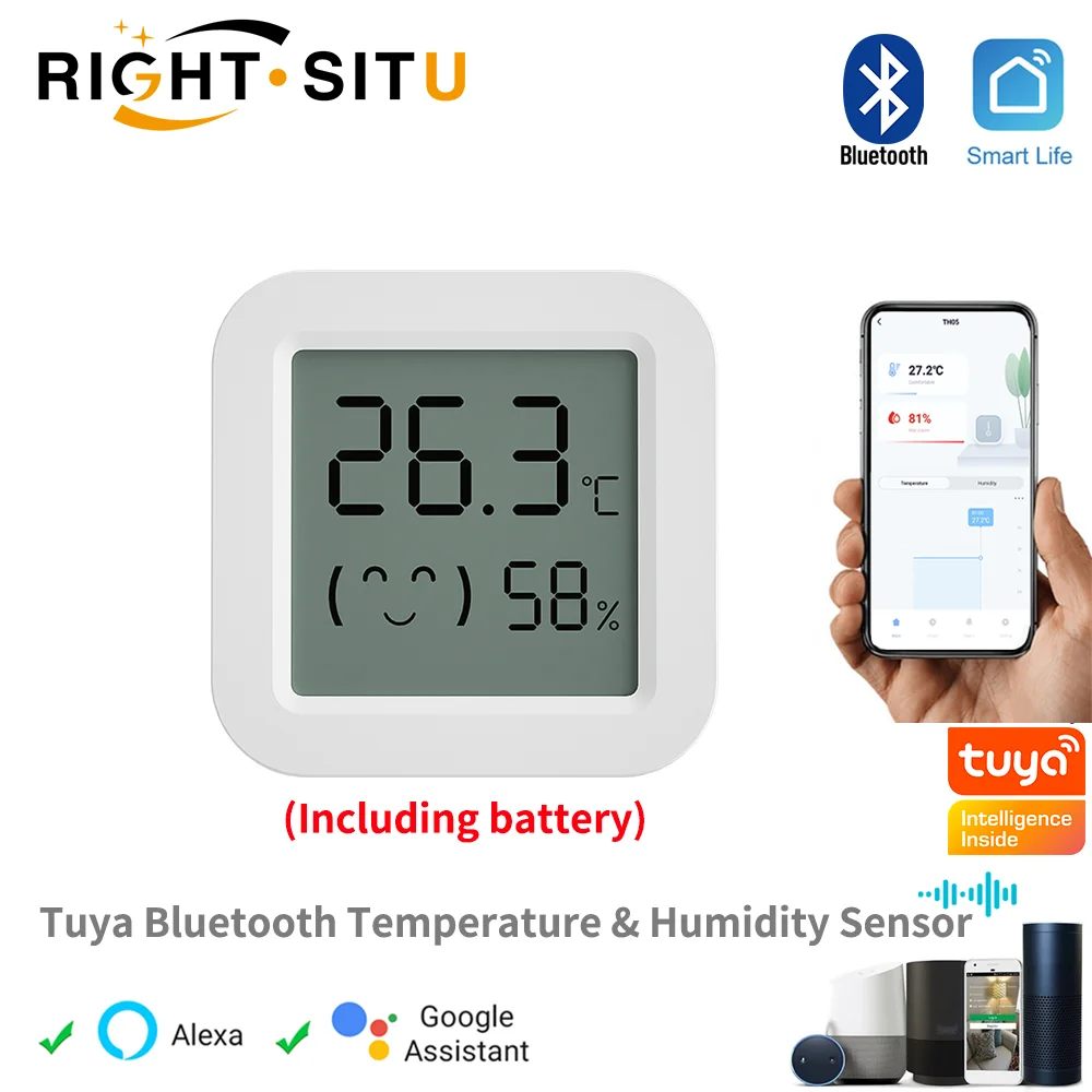 Tuya 온도 습도 센서 미니 LCD 디지털 디스플레이 Bluetooth APP 원격 제어 온도계 습도계와 호환 가능