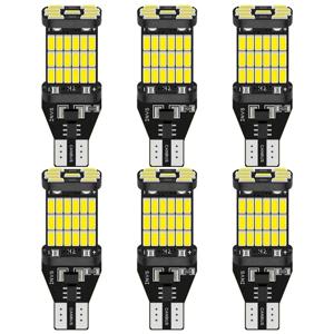 자동차 후진등 교체용 902 LED 전구, 매우 밝은 흰색 LED 조명, T15 W16W 921 912 T16 T10, 45SMD 4014, 1200LM, 6 개