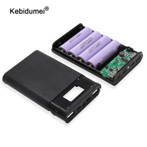 4x18650 배터리 충전 보관 상자 5V 2A 듀얼 USB 유형 C DIY 전원 은행 케이스 안드로이드 마이크로 USB 인터페이스 스마트 폰용