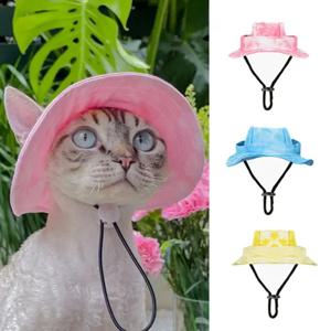 귀 구멍이 있는 작은 강아지 고양이 모자, 고양이 카우보이 모자, 작은 애완 동물 생일 파티 코스튬 고양이 모자, 강아지 고양이 모자, 치와와 모자
