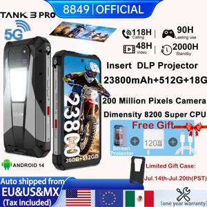 8849 Tank 3 Pro by Unihertz 견고한 프로젝터 스마트폰 Android 32/36GB RAM 512GB ROM 5G 120W 충전기 23800mAh OTG 휴대전화