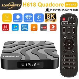 TV 박스 T95 Max Ultra HD 8k Allwinner H618 쿼드 코어 듀얼 Wifi 2.4G 및 5G 3D 안드로이드 12 미디어 플레이어 스마트 셋톱 박스