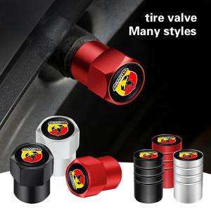 4Pcs 3D 금속 타이어 밸브 캡 자동차 타이어 공기 줄기 커버 Fiat Abarth 500 Tipo FR Punto Ducato Stilo Palio Bravo Pondo