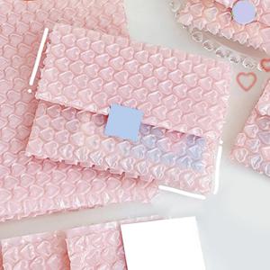 5pcs 핑크와 로즈 사랑 쿠션 커버 봉투 충격 방지 패키지 버블 가방 보호 랩 폼 포장 가방