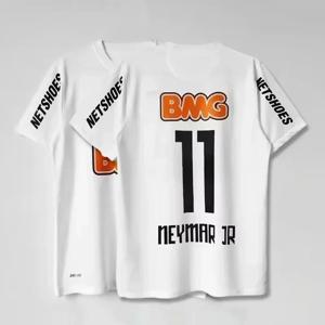 2505Classic 11Santossi 축구 유니폼 빈티지 기차 인쇄 Little Neymar 축구 성인 여성 T 셔츠 남여 Tshirt Top