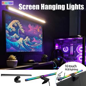 모니터 라이트 바 RGB LED Liaht 바 모니터 화면 매달려 조명 무단계 디밍 가능 작업 게임 학습 조명 RGB 분위기 램프