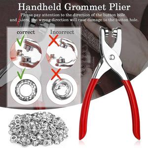 AK23-401Pcs 1/4인치 6Mm 그로밋 아일렛 플라이어 키트, 금색과 은색의 400개의 금속 아일렛이 포함된 그로밋 도구 키트, 아일렛 그로밋