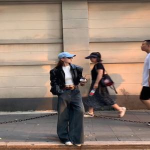레트로 아메리칸 스위트 쿨 오토바이 PU 가죽 Jaet 여성 초가을 새로운 디자인 또는 다목적 Faionable 코트