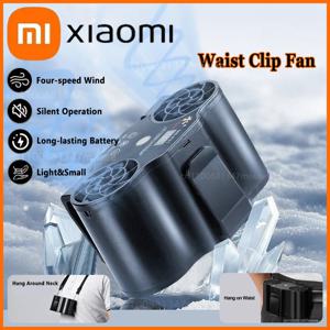 Xiaomi 듀얼 벤트 허리 클립 팬 4단 강력한 20000mah 오래 지속되는 배터리 야외 캠핑을위한 LED 조명 냉각 장치