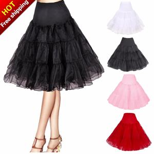 무료 짧은 Organza 할로윈 페티코트 Crinoline 빈티지 웨딩 신부 페티코트 웨딩 드레스 언더 셔츠 로커 빌리 투투