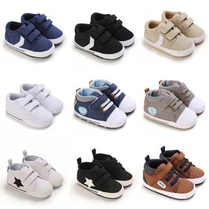 2024 새로운 아기 캔버스 운동화 Anti-slip 부드러운 격자 무늬 아기 소년 소녀 신발 신생아 첫 워커 유아 아기 남여 캐주얼 신발