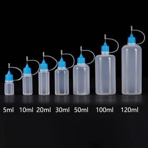 5ml 10ml 20ml 30ml 100ml 120ml PE 플라스틱 짜기 팁 애플리케이터 병 바늘 팁 캡이있는 리필 형 Dropper 오일 병