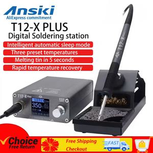 OSS T12-X PLUS 납땜 스테이션 PCB 수리를위한 T12 팁이있는 전자 납땜 인두 휴대 전화 보드 용접 수리 도구