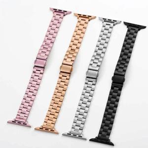 Apple Watch 밴드 용 슬림 루프 iWatch 팔찌 용 41mm 40mm 38mm 스테인레스 스틸 체인 스트랩 9 8 7 6 5 SE 44mm 45mm Ultra 49mm