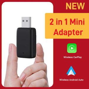 새로운 유선-무선 CarPlay 및 Android Auto 2 in 1 미니 어댑터 5GHz WiFi5, 99% 오리지널 유선 CarPlay/자동 자동차용