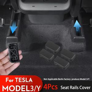 Tesla Model 3 17-23Model Y 21-22 액세서리 용 4pcs 시트 레일 커버 보호대 전면 후면 엔드 피스 뒷좌석 슬라이드 보호