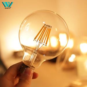 Bombiilas 레트로 에디슨 필라멘트 LED 전구 E27 AC 220V 240V G80 G95 G125 글로브 라이트 유리 전구 2W 4W 6W 8W Lampara LED 램프