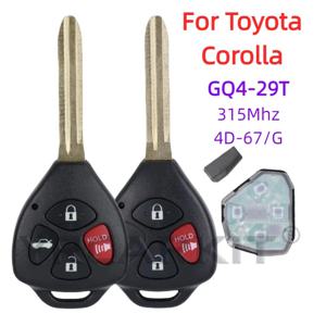 GQ4-29T 항목 원격 Fob 자동차 키 315Mhz For Toyota Corolla Venza 2010 2011 2012 2013 2014 2015 트랜스폰더 314Mhz 4D 67 G 칩