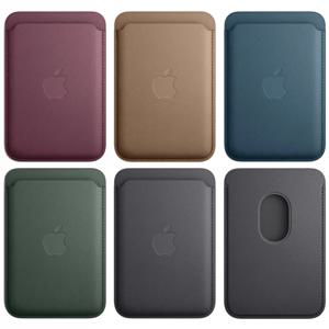 럭셔리 오리지널 Apple Magsafe 지갑 가죽 케이스 iPhone 12 13 14 15 16 Pro Max S24 카드 홀더 전화 가방 커버 액세서리
