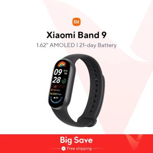 글로벌 버전 샤오미 스마트 밴드 9 1.62 인치 AMOLED 디스플레이, 배터리 수명 21 일, 150 개 이상의 스포츠 모드 지원, 5ATM 블루투스 5.4