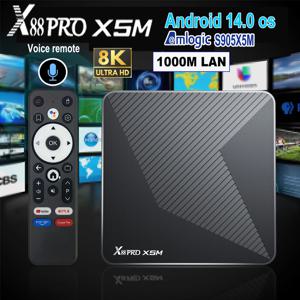 X88 PRO X5M 안드로이드 14 TV 박스 Amlogic S905X5M HD 8k 2.4G 5G Wifi6 BT5.0 1000M 랜 3D