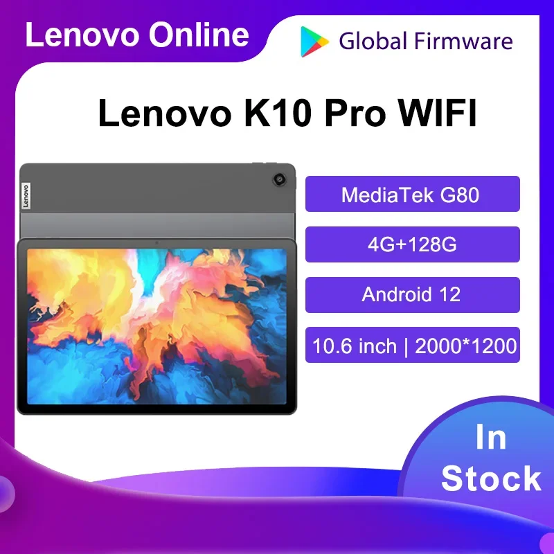 글로벌 펌웨어 Lenovo Tablet Qitian Pad K10 Pro 10.6 인치 Mediatek G80 60Hz 2000*1200 해상도 7700mAh 얼굴 인식