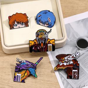 5pcs EVA-01 애니메이션 브로치 금속 만화 에나멜 핀 옷깃 핀 만화 브로치 여성을위한 패션 쥬얼리 코스프레 액세서리 선물